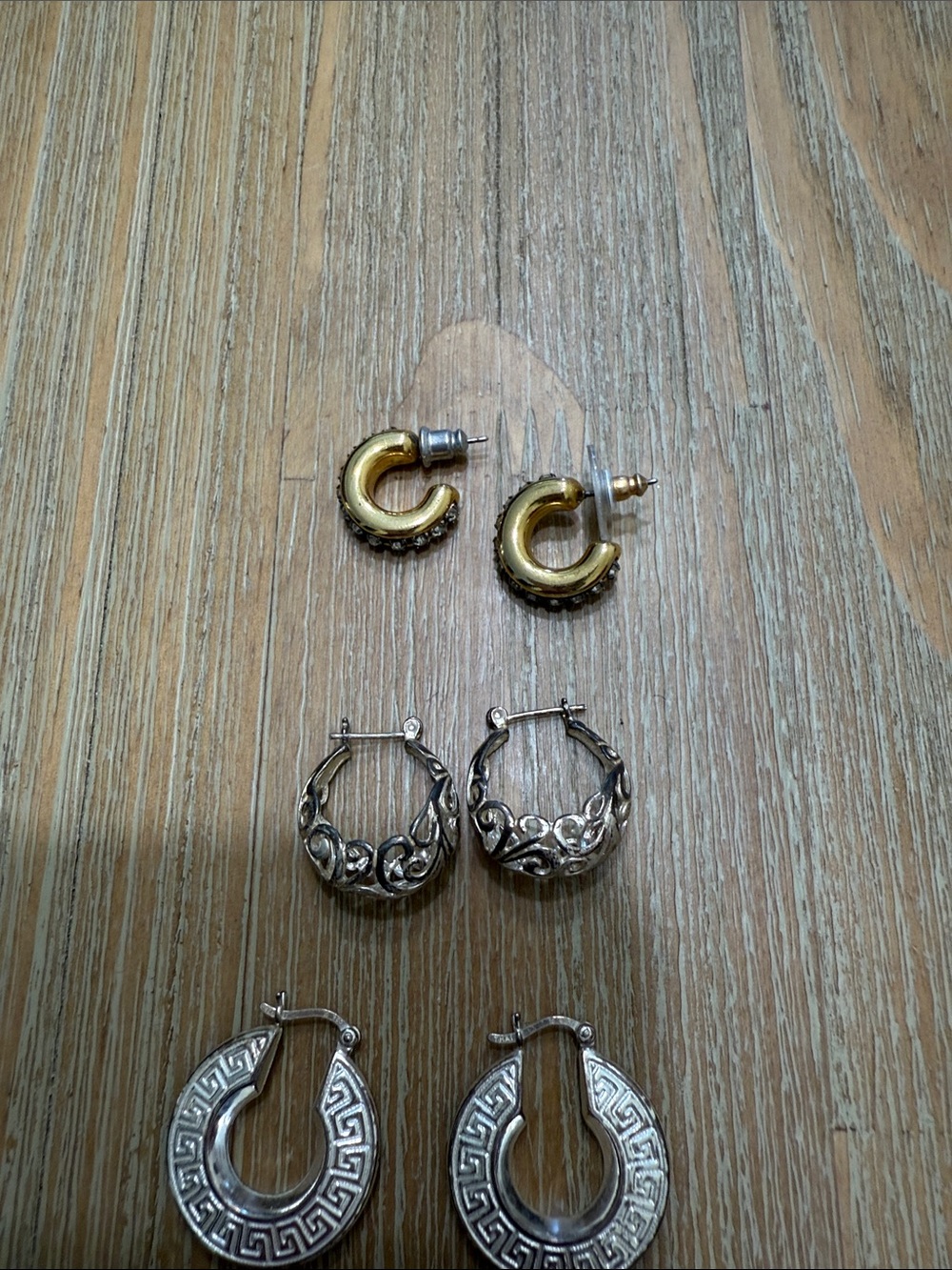 Gold and Silver Mixed Metal Hoop Earring Set - Women Jewelry